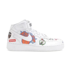 Nike Air Force 1 Mid Supreme NBA White Nike Air Force 1 heritage shoes for everyday wear