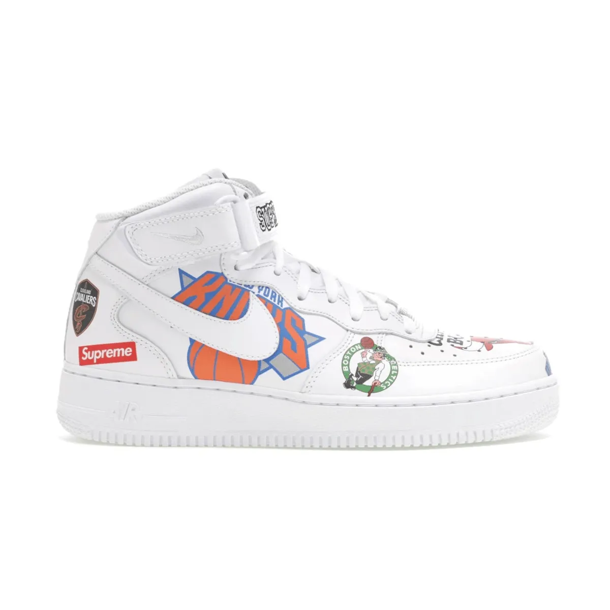 Nike Air Force 1 Mid Supreme NBA White Nike Air Force 1 heritage shoes for everyday wear