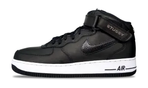 nike Air Force 1 Mid x Stussy Black Snakeskin 2022 (DJ7840-001) Size 5-14 nike air force 1 classic basketball sneakers