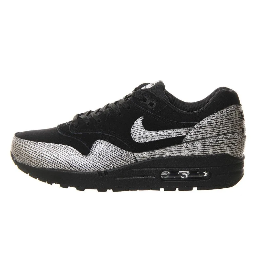 Nike Air Max 1 'Black Metallic Silver' Nike Air Max sneakers with air cushioning design