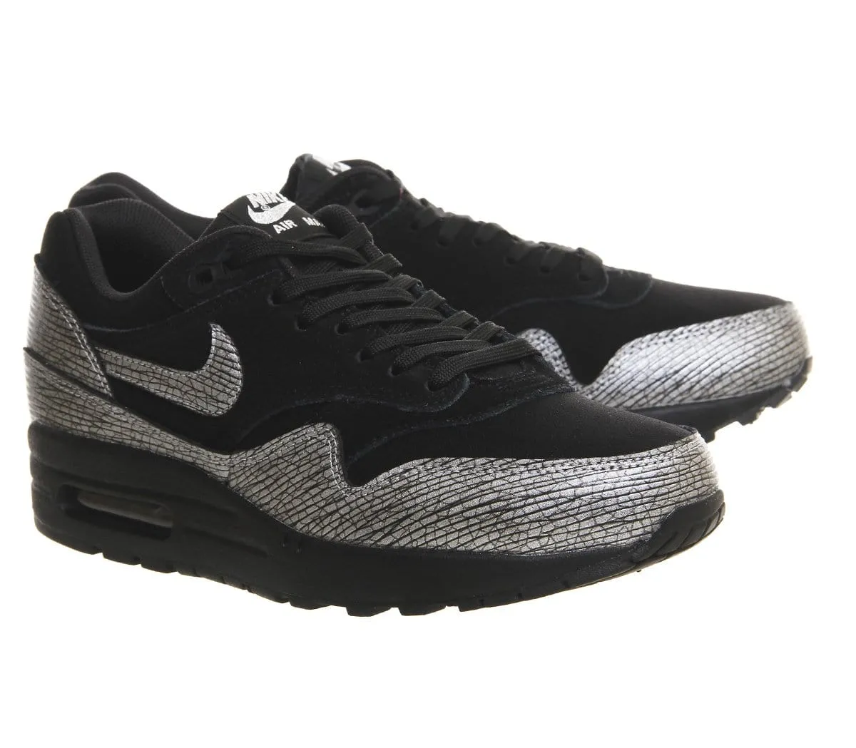 Nike Air Max 1 'Black Metallic Silver' Nike Air Max cushioned sneakers