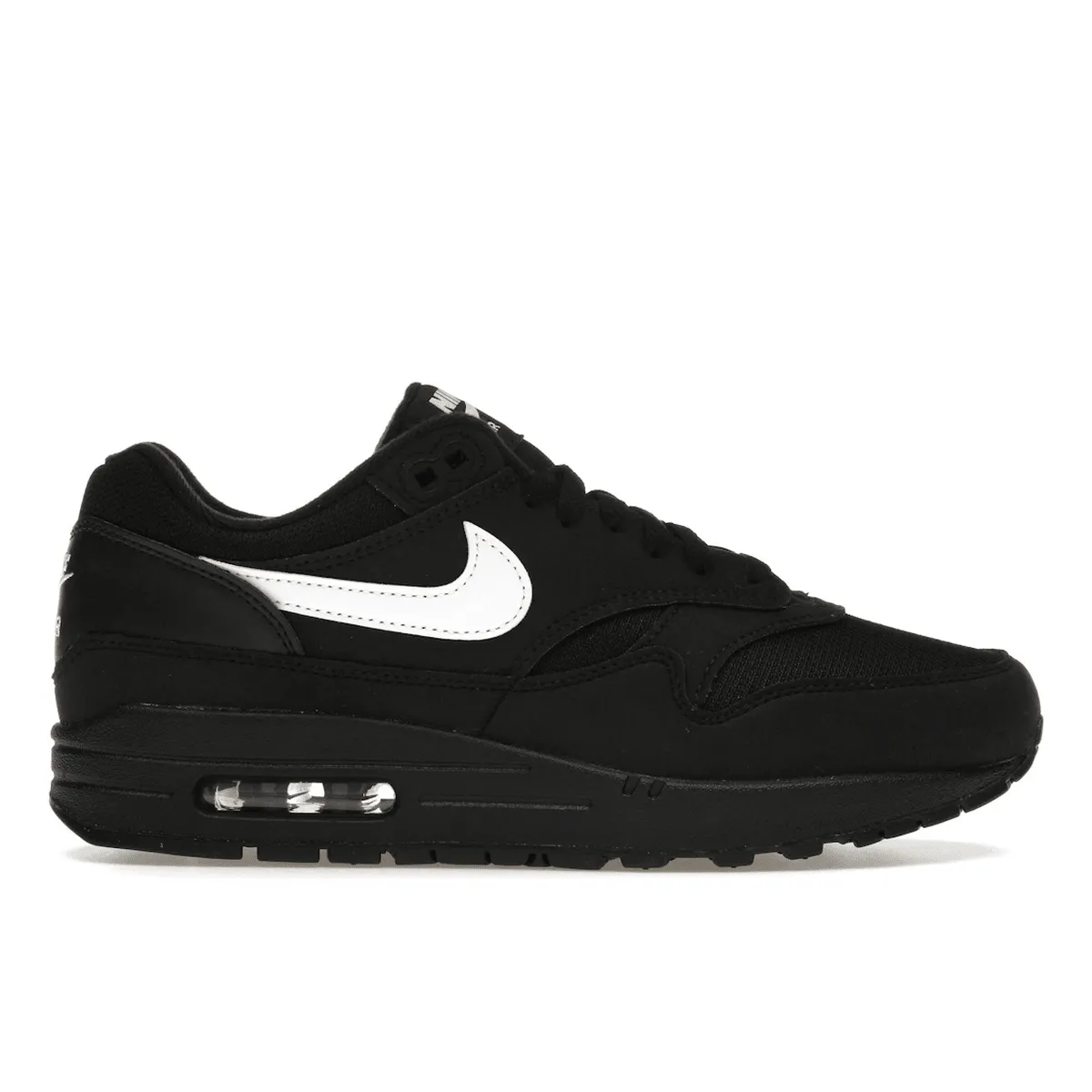 Nike Air Max 1 Black White Swoosh Nike Air Max casual shoes with visible air tech