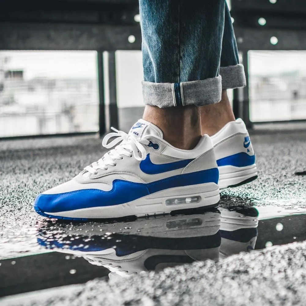 Nike Air Max 1 OG Anniversary White-Game Royal Nike Air Max cushioned sneakers