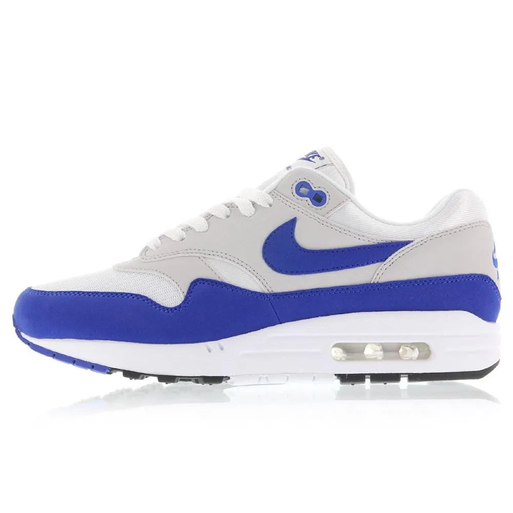 Nike Air Max 1 OG Anniversary White-Game Royal Nike Air Max sneakers with air cushioning design