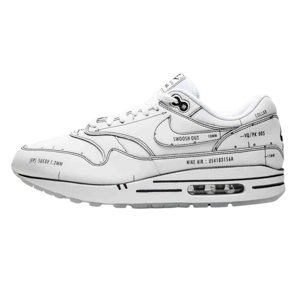 Nike Air Max 1 'Sketch Schematic - White' Nike Air Max lifestyle sneakers with sport details