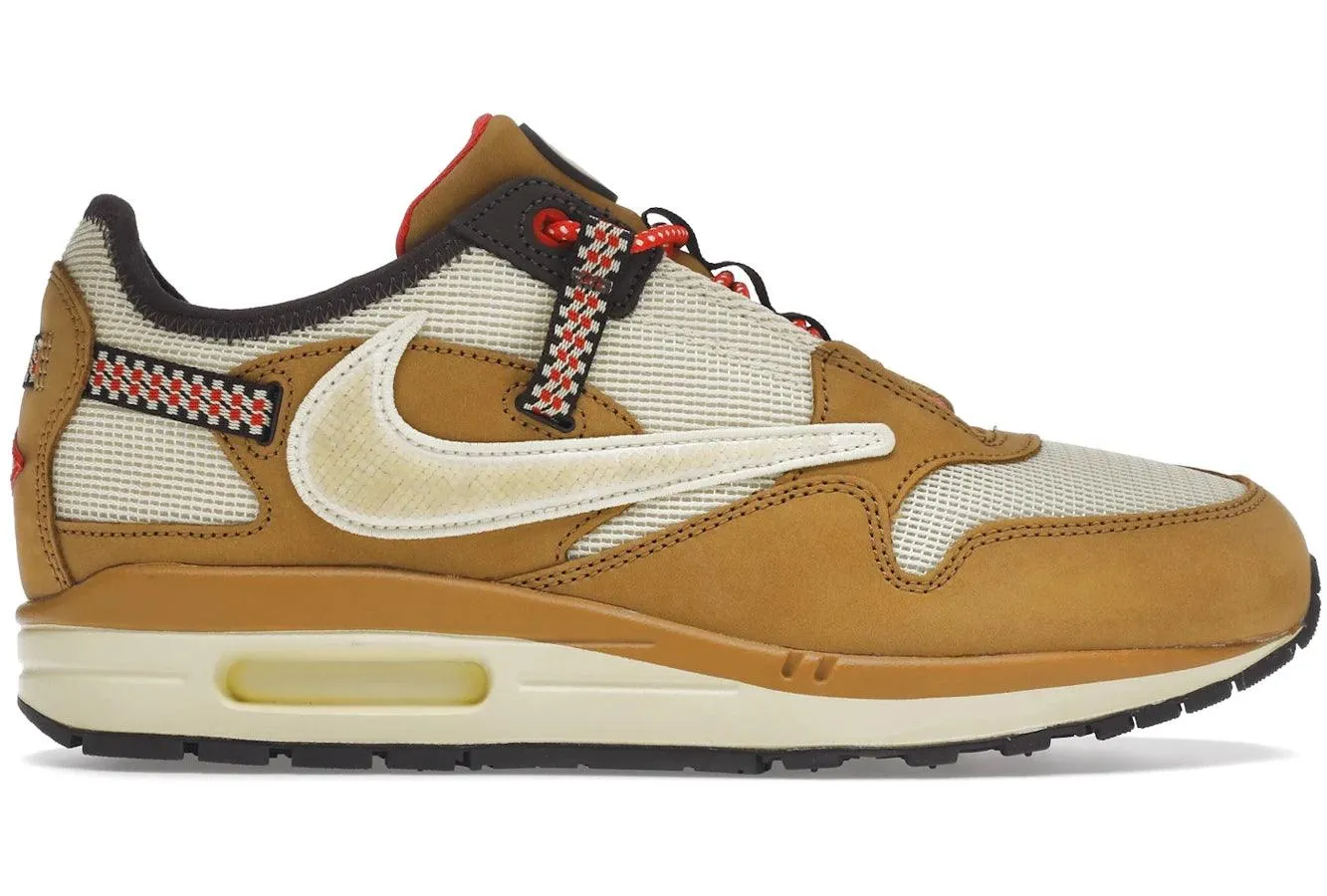 Nike Air Max 1 Travis Scott Cactus Jack Wheat Lemon Drop nike air max 90 classic design running shoes