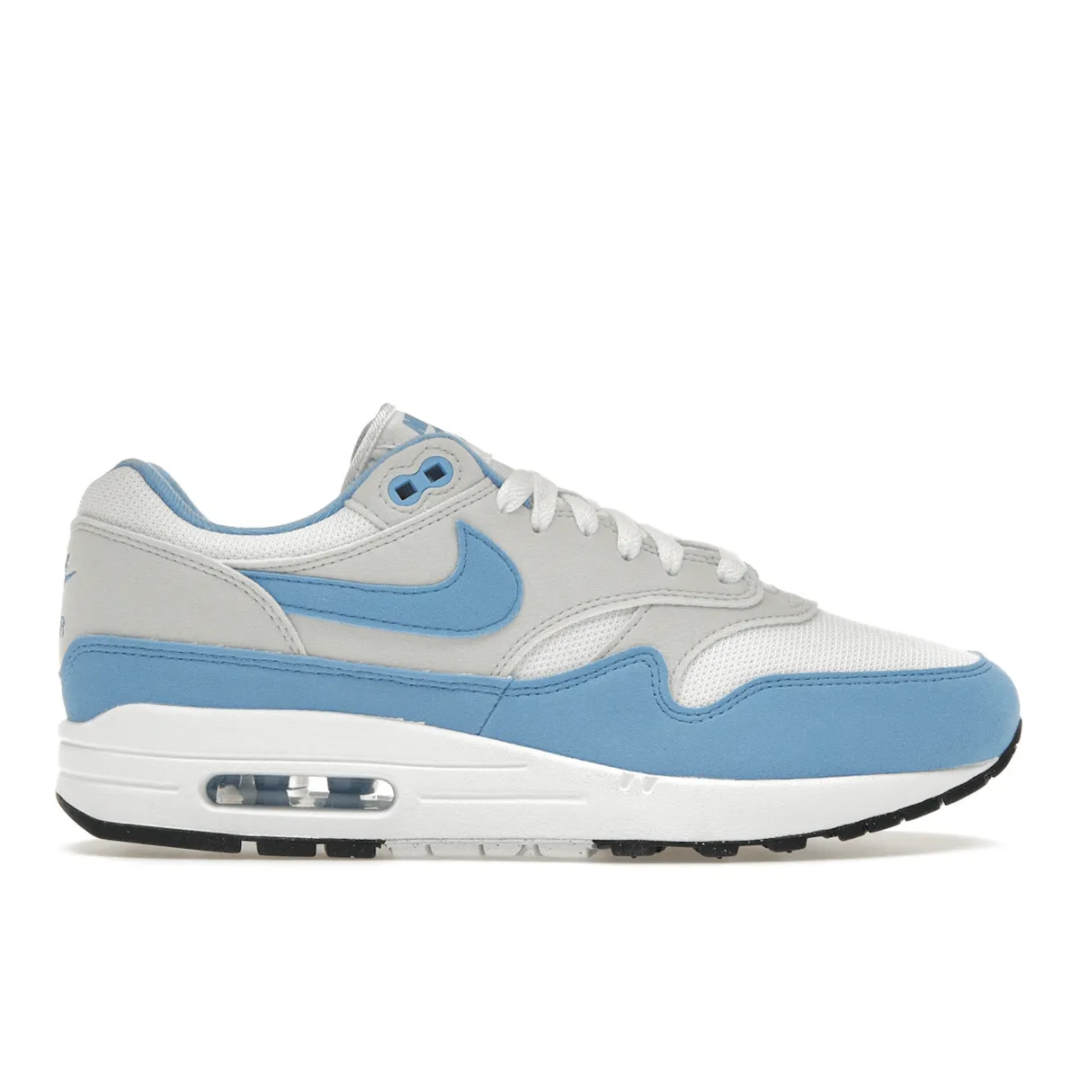 Nike Air Max 1 White University Blue Nike Air Max casual shoes with visible air tech