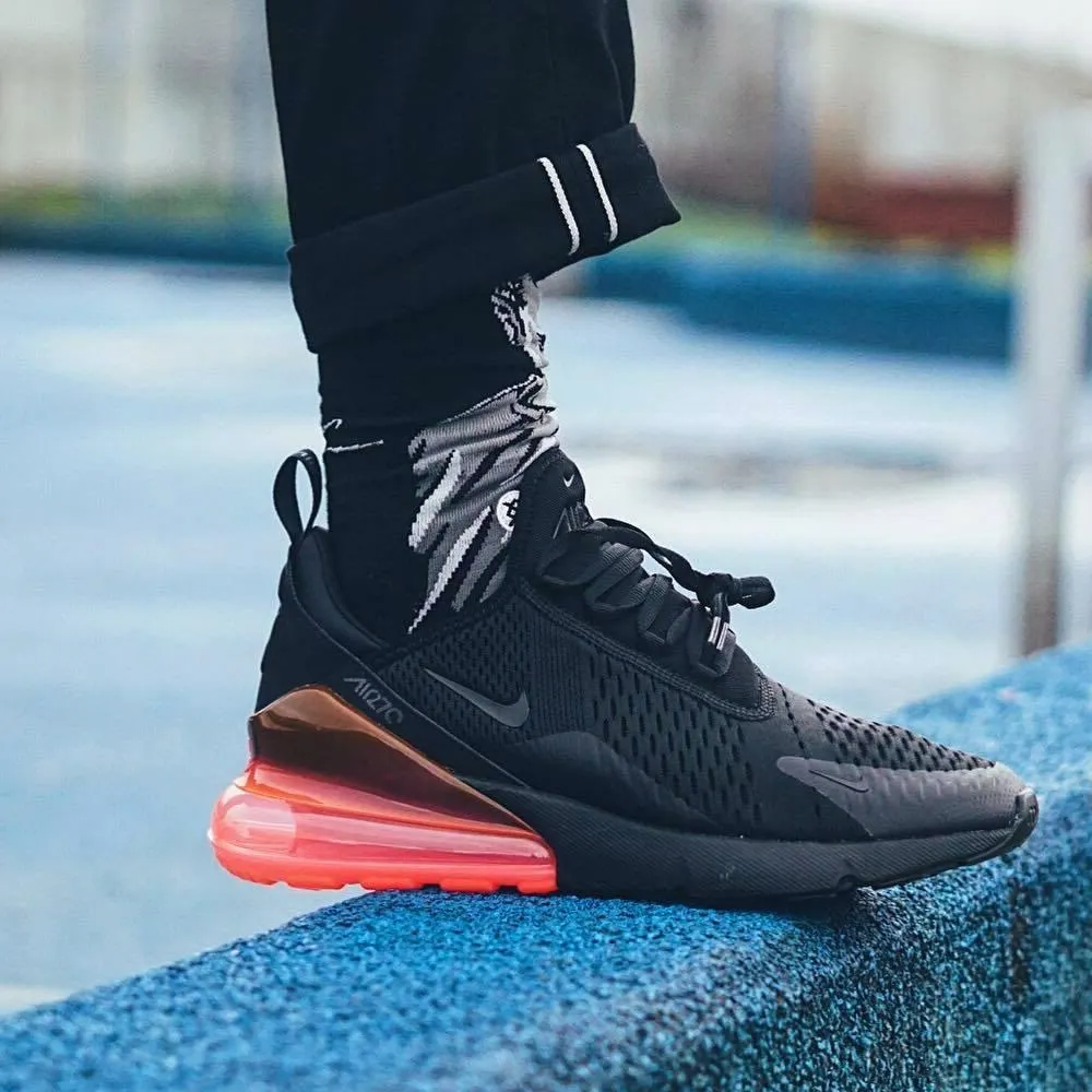 Nike Air Max 270 QS Black-Hot Punch Nike Air Max cushioned sneakers