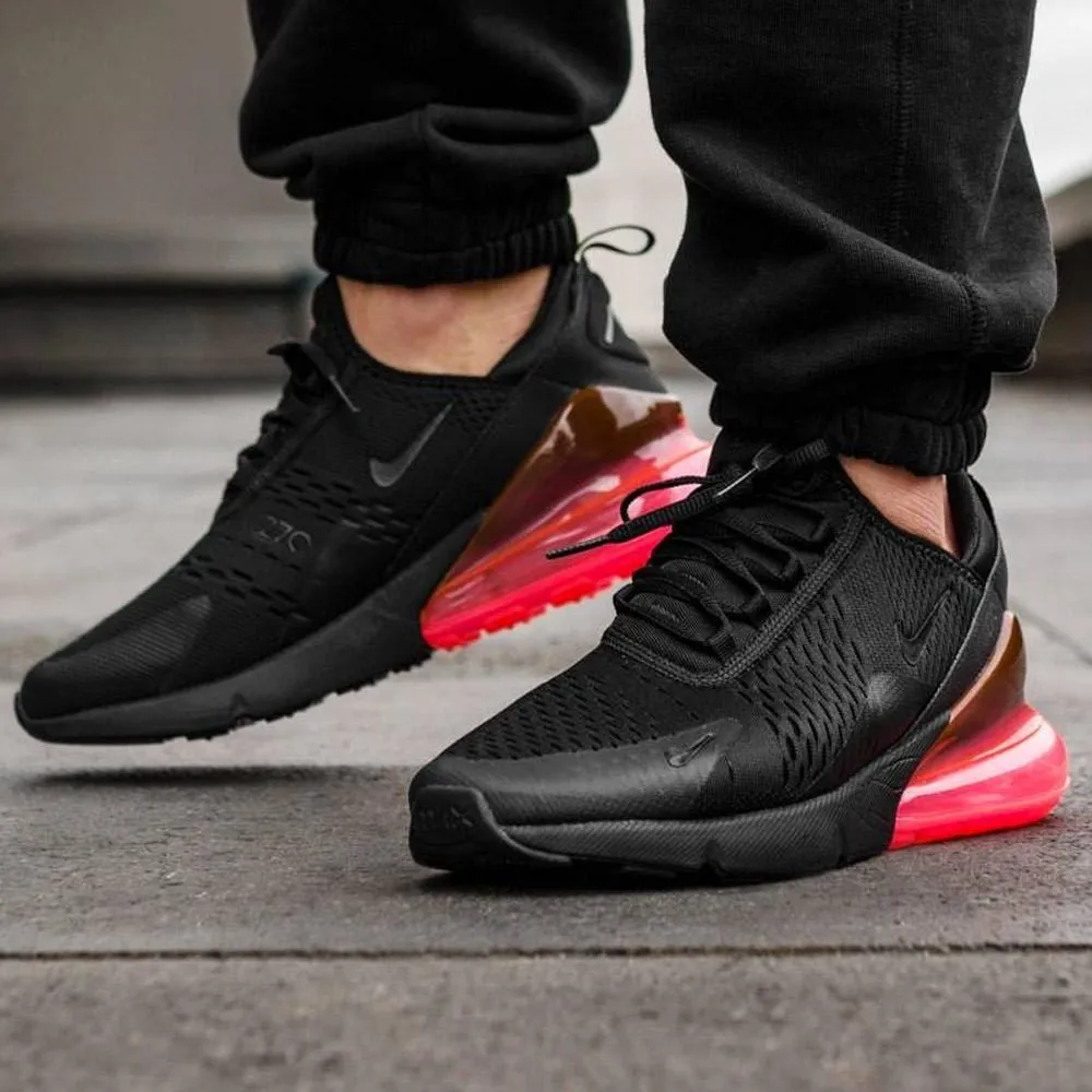 Nike Air Max 270 QS Black-Hot Punch Nike Air Max cushioned sneakers