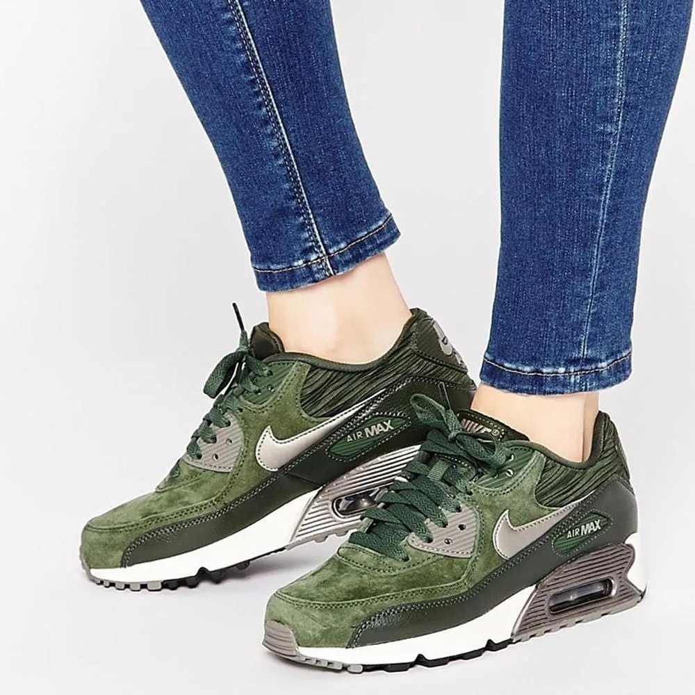 Nike Air Max 90 Carbon Green Leather Trainers Nike Air Max cushioned sneakers