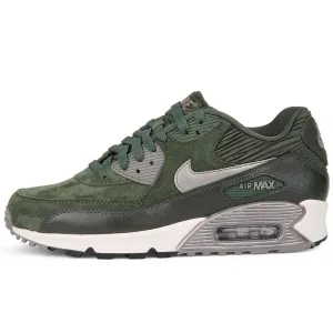 Nike Air Max 90 Carbon Green Leather Trainers Nike Air Max sneakers with air cushioning design