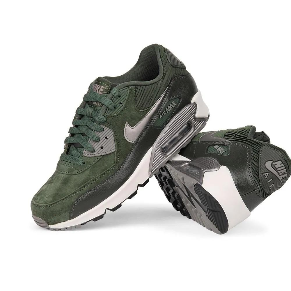 Nike Air Max 90 Carbon Green Leather Trainers Nike Air Max cushioned sneakers