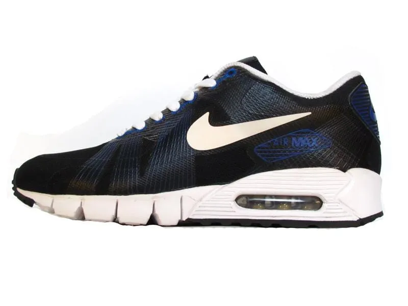 Nike Air Max 90 Current Flywire Black Varsity Royal Nike Air Max sneakers with air cushioning design