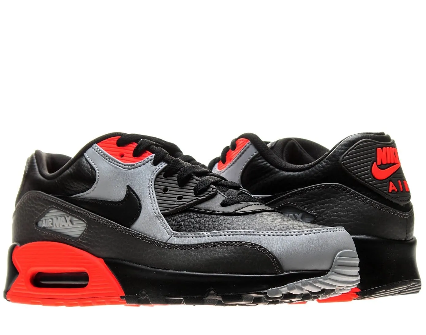 Nike Air Max 90 LTR 'Black Medium Ash Total Crimson' Nike Air Max cushioned sneakers