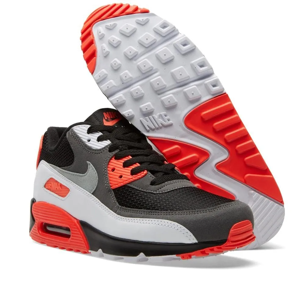 NIKE AIR MAX 90 OG 'REVERSE INFRARED' Black, Neutral & Dark Grey Nike Air Max cushioned sneakers