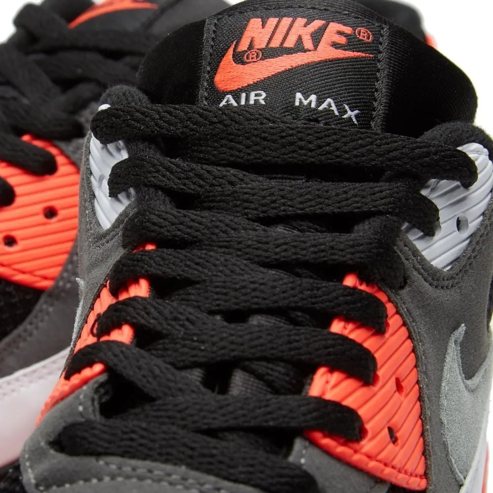 NIKE AIR MAX 90 OG 'REVERSE INFRARED' Black, Neutral & Dark Grey Nike Air Max cushioned sneakers