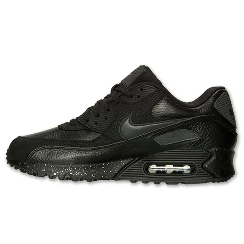 Nike Air Max 90 Premium Black-Metallic Silver Nike Air Max sneakers with air cushioning design