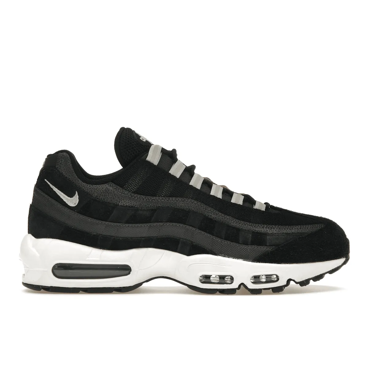 Nike Air Max 95 Black Anthracite Pure Platinum Nike Air Max casual shoes with visible air tech