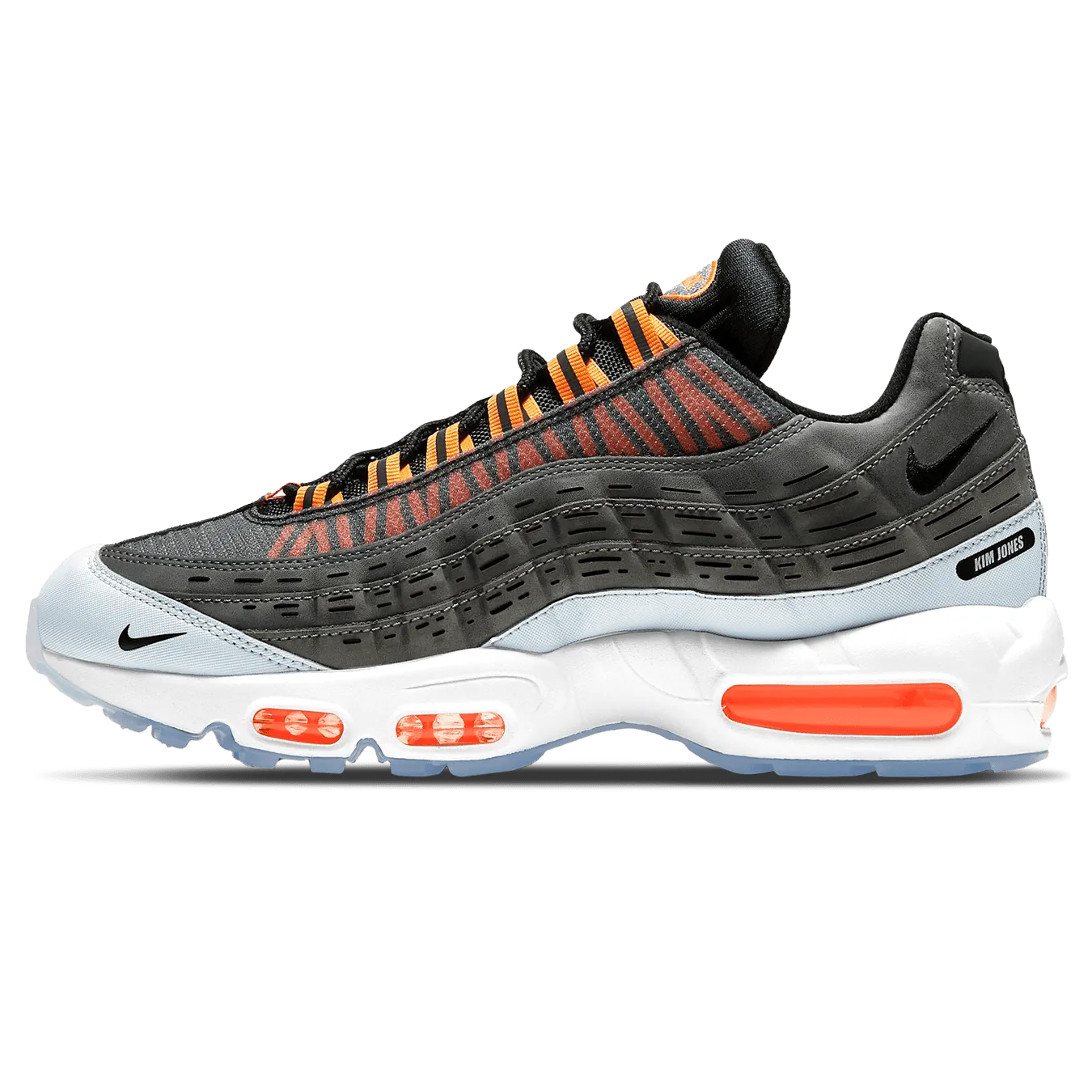 Nike Air Max 95 Kim Jones Black 'Total Orange' Nike Air Max lifestyle sneakers with sport details