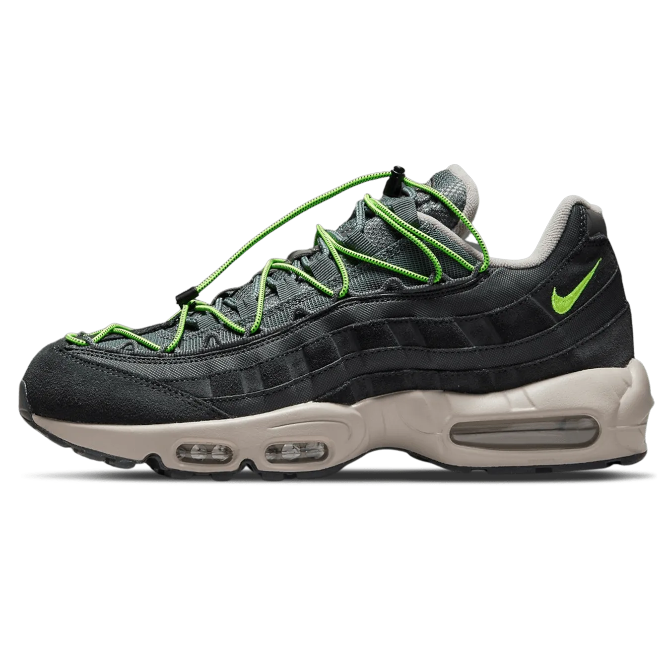 Nike Air Max 95 'Speed Lacing - Off Noir Volt' Nike Air Max lifestyle sneakers with sport details