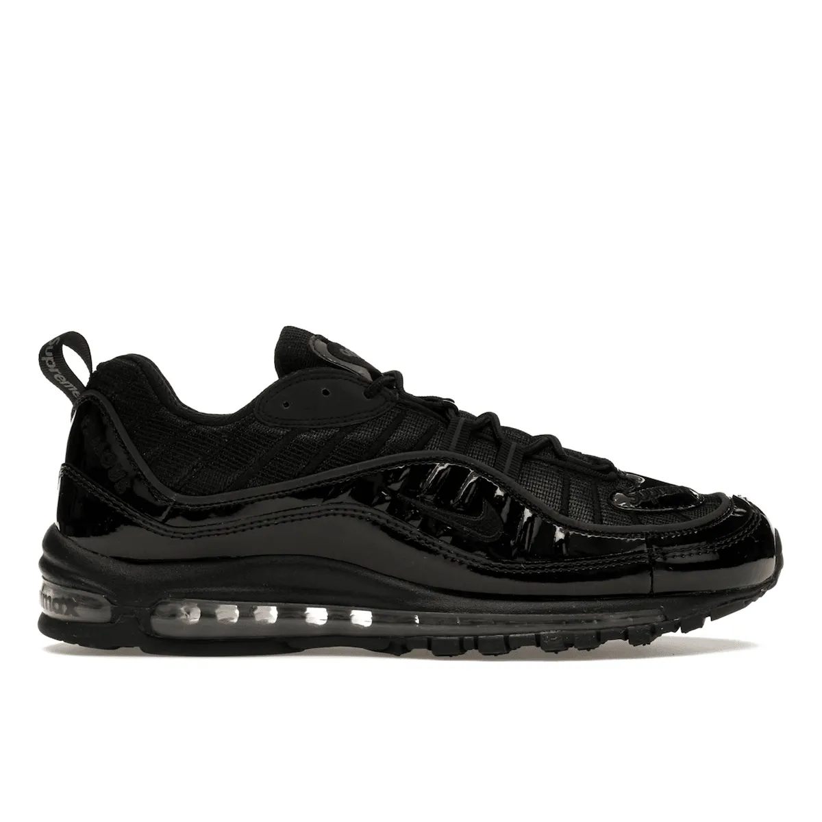 Nike Air Max 98 Supreme Black Nike Air Max casual shoes with visible air tech