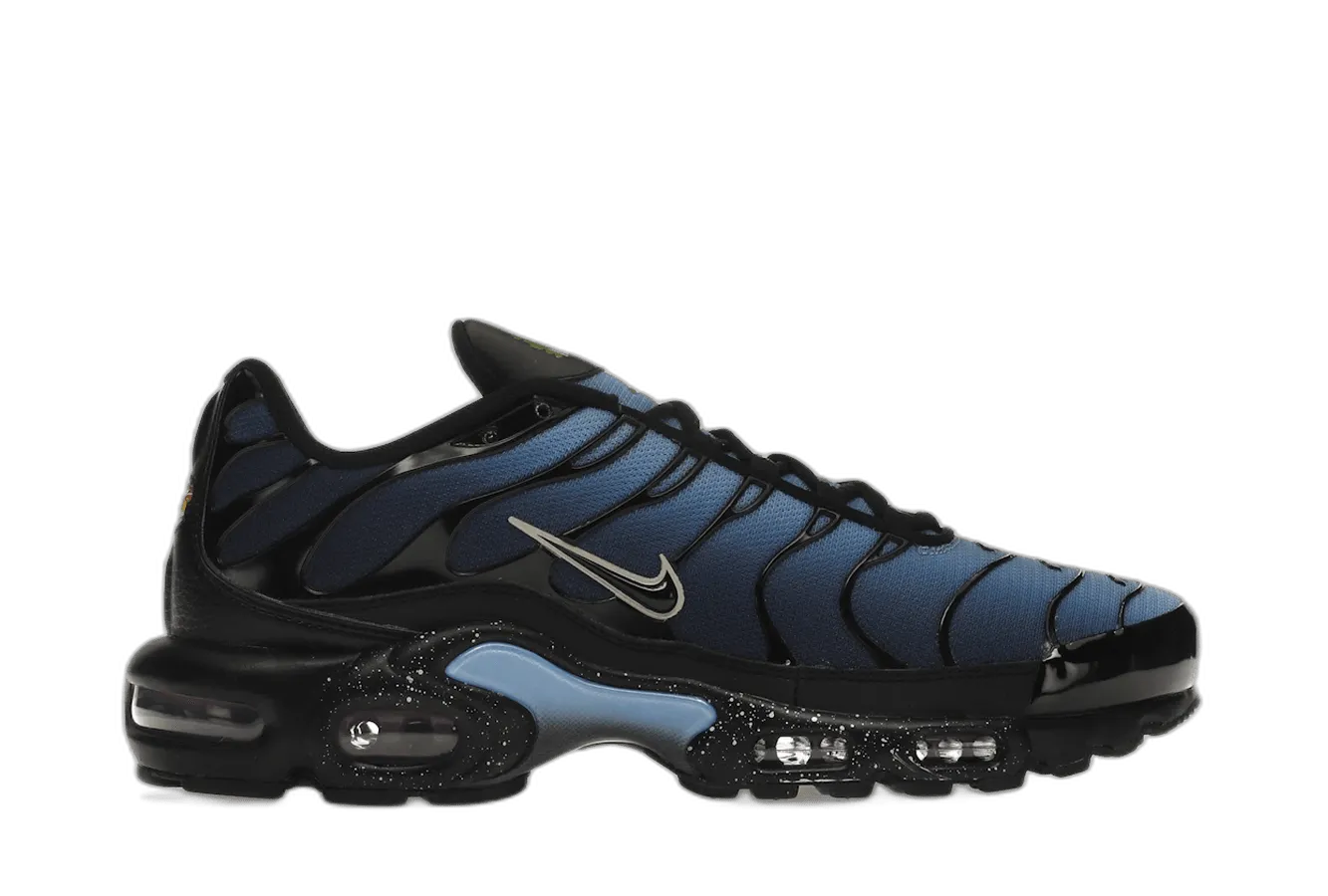 Nike Air Max Plus Black University Blue Nike Air Max casual shoes with visible air tech