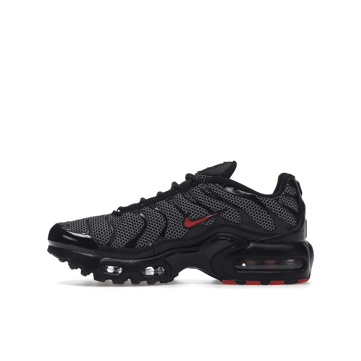 Nike Air Max Plus Black University Red Reflective Silver Nike Air Max casual shoes