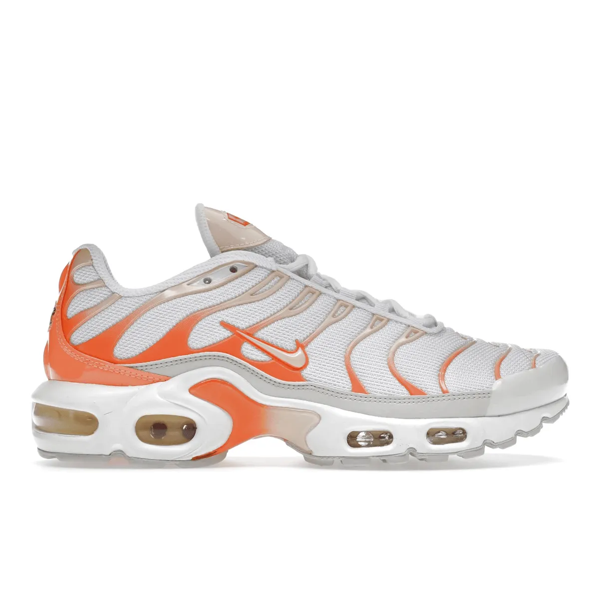 Nike Air Max Plus White Atomic Orange Nike Air Max casual shoes with visible air tech