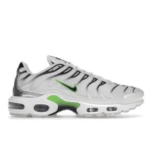 Nike Air Max Plus White Neon Metallic Silver Nike Air Max casual shoes with visible air tech