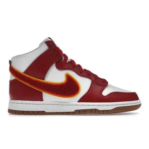Nike Dunk High Chenille Swoosh White Gym Red Nike Dunk stylish shoes for sport and street