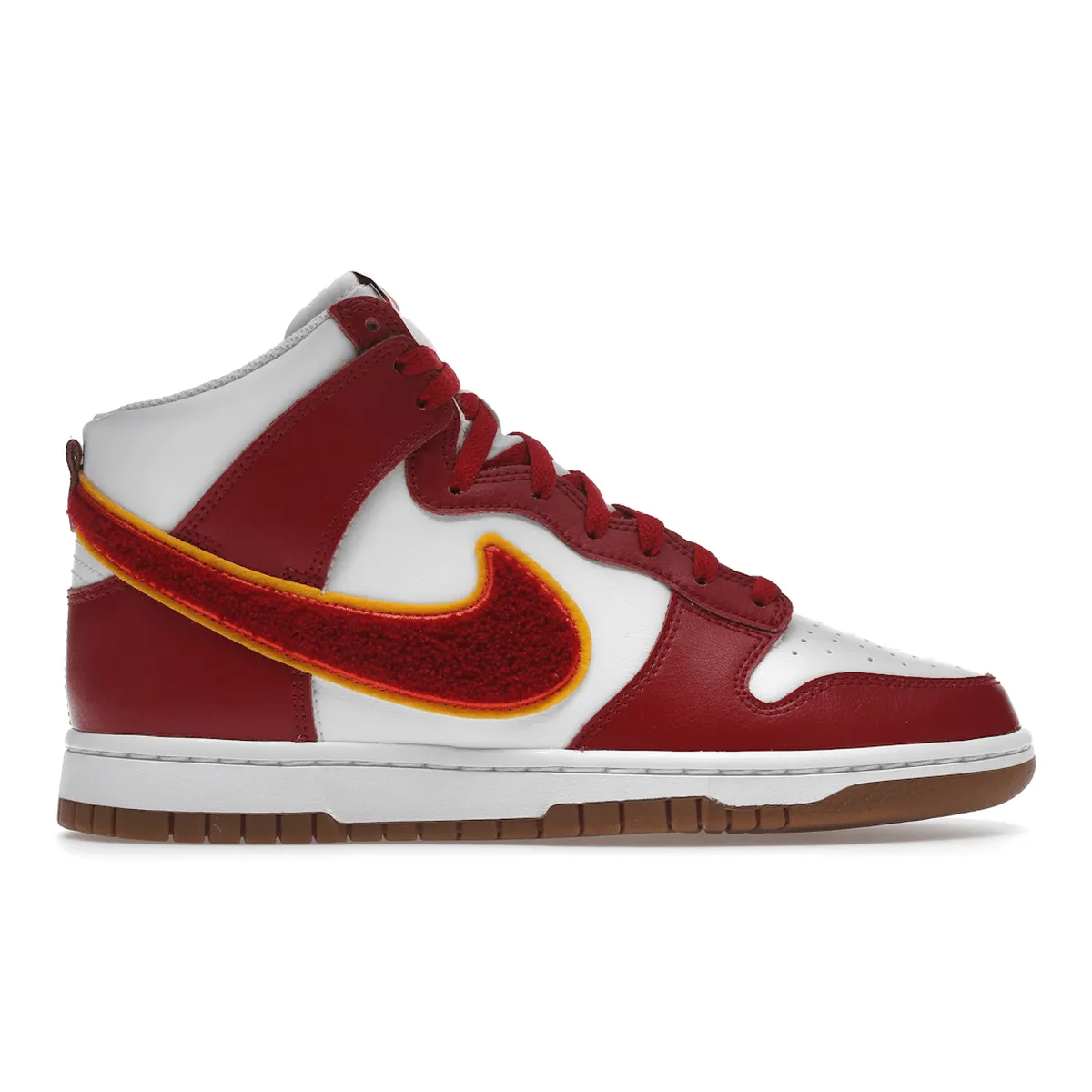 Nike Dunk High Chenille Swoosh White Gym Red Nike Dunk stylish shoes for sport and street