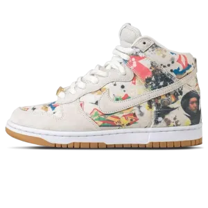 Nike Dunk High SB x Supreme 'Rammellzee' Nike Dunk casual shoes with iconic low-top shape
