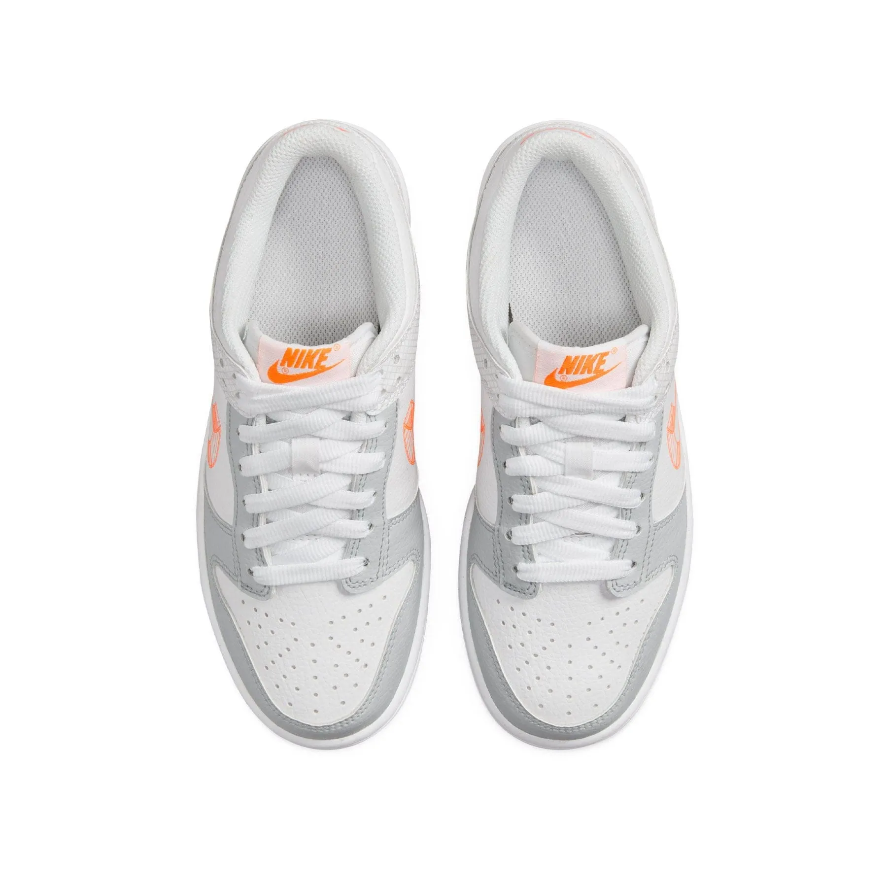 Nike Dunk Low GS 3D Swoosh White Grey Nike Dunk stylish shoes