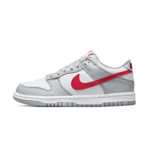 Nike Dunk Low GS 'Grey Red' Nike Dunk casual shoes with iconic low-top shape