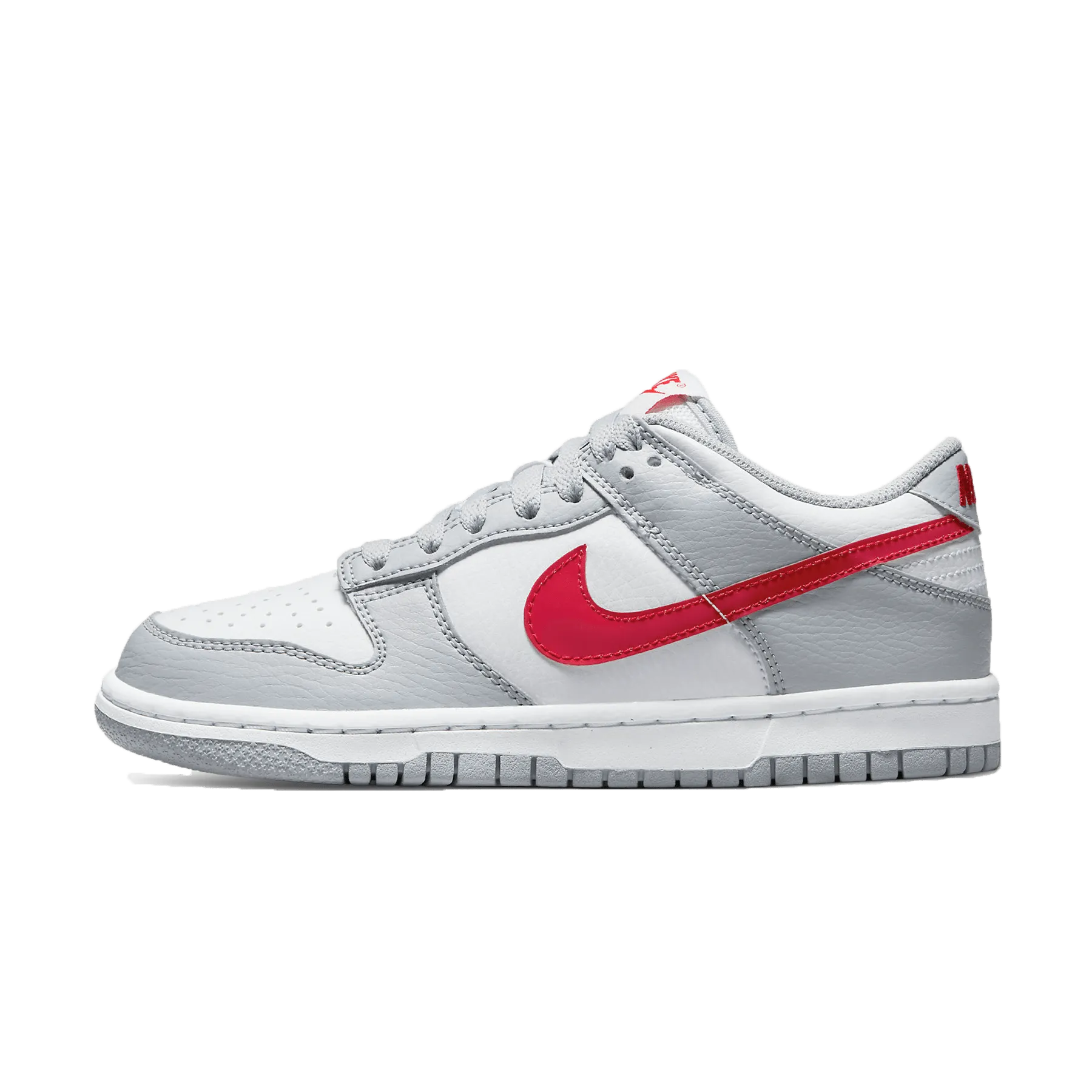 Nike Dunk Low GS 'Grey Red' Nike Dunk casual shoes with iconic low-top shape