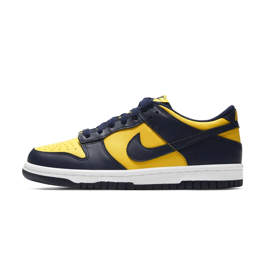 Nike Dunk Low GS 'Michigan' 2021 Nike Dunk casual shoes with iconic low-top shape