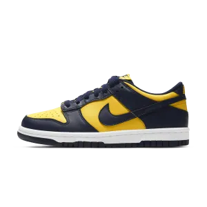 Nike Dunk Low GS 'Michigan' 2021 Nike Dunk casual shoes with iconic low-top shape