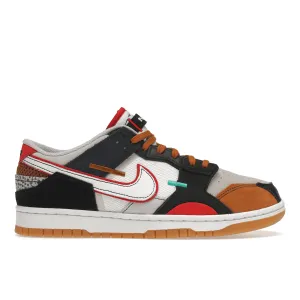 Nike Dunk Low Scrap Black Gray University Red Nike Dunk stylish shoes for sport and street