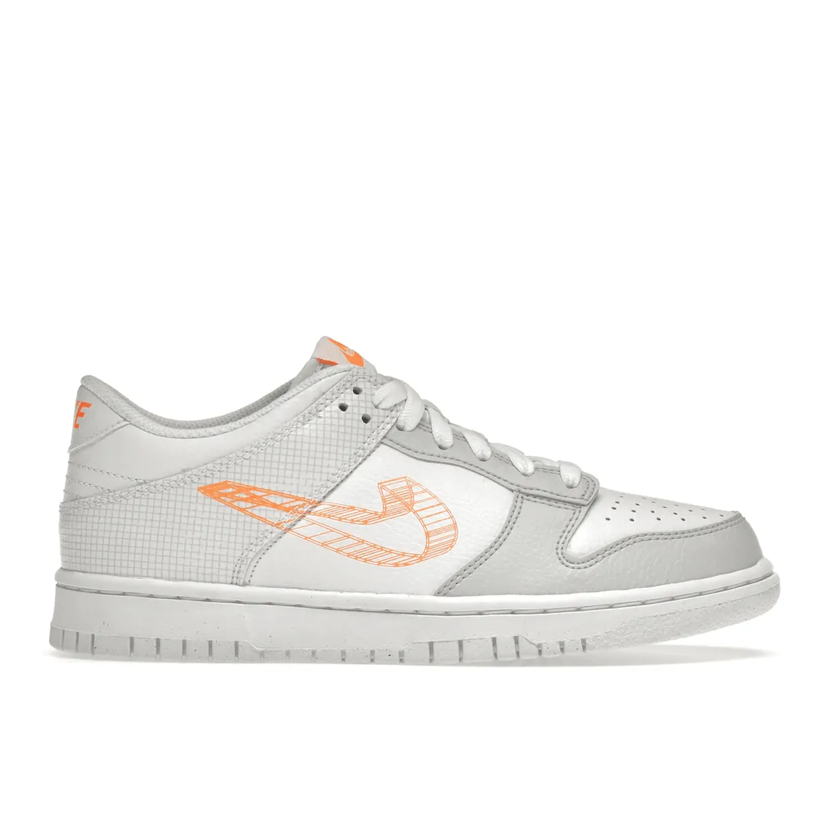 Nike Dunk Low SE 3D Swoosh Pure Platinum Total Orange Nike Dunk stylish shoes for sport and street