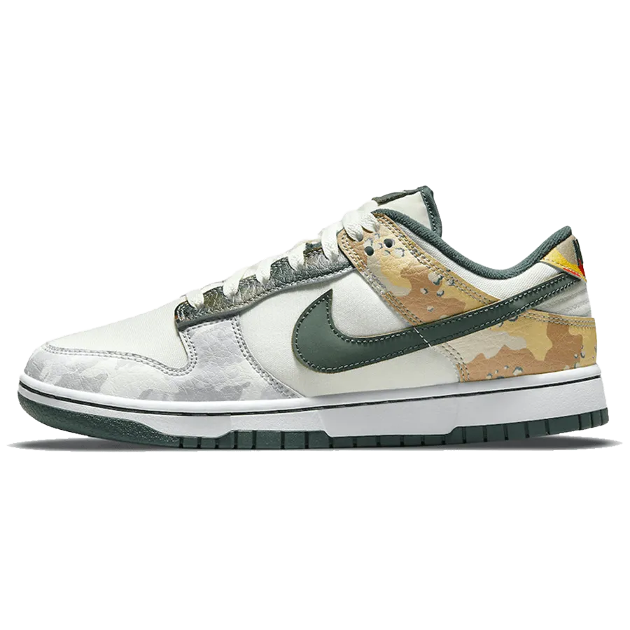 Nike Dunk Low SE 'Sail Multi-Camo' Nike Dunk casual shoes with iconic low-top shape