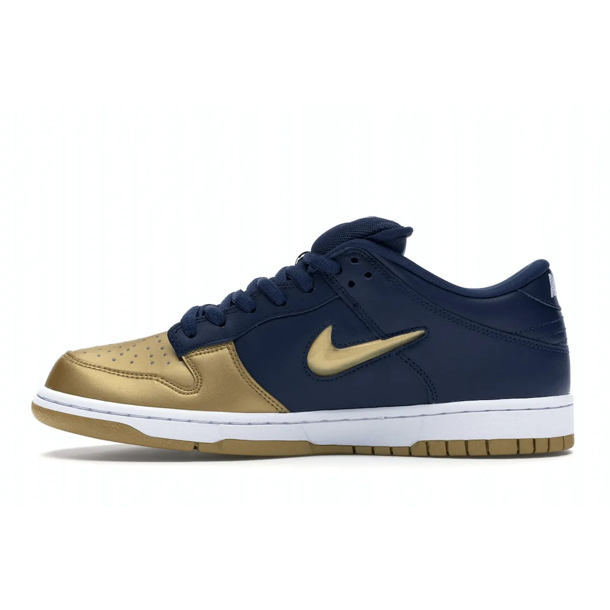 Nike SB Dunk Low Supreme Jewel Swoosh Gold Nike Dunk low sneakers