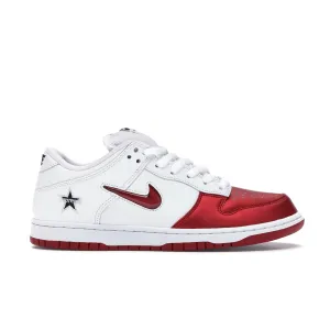 Nike SB Dunk Low Supreme Jewel Swoosh Red Nike Dunk sneakers inspired by basketball roots