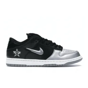 Nike SB Dunk Low Supreme Jewel Swoosh Silver Nike Dunk sneakers inspired by basketball roots