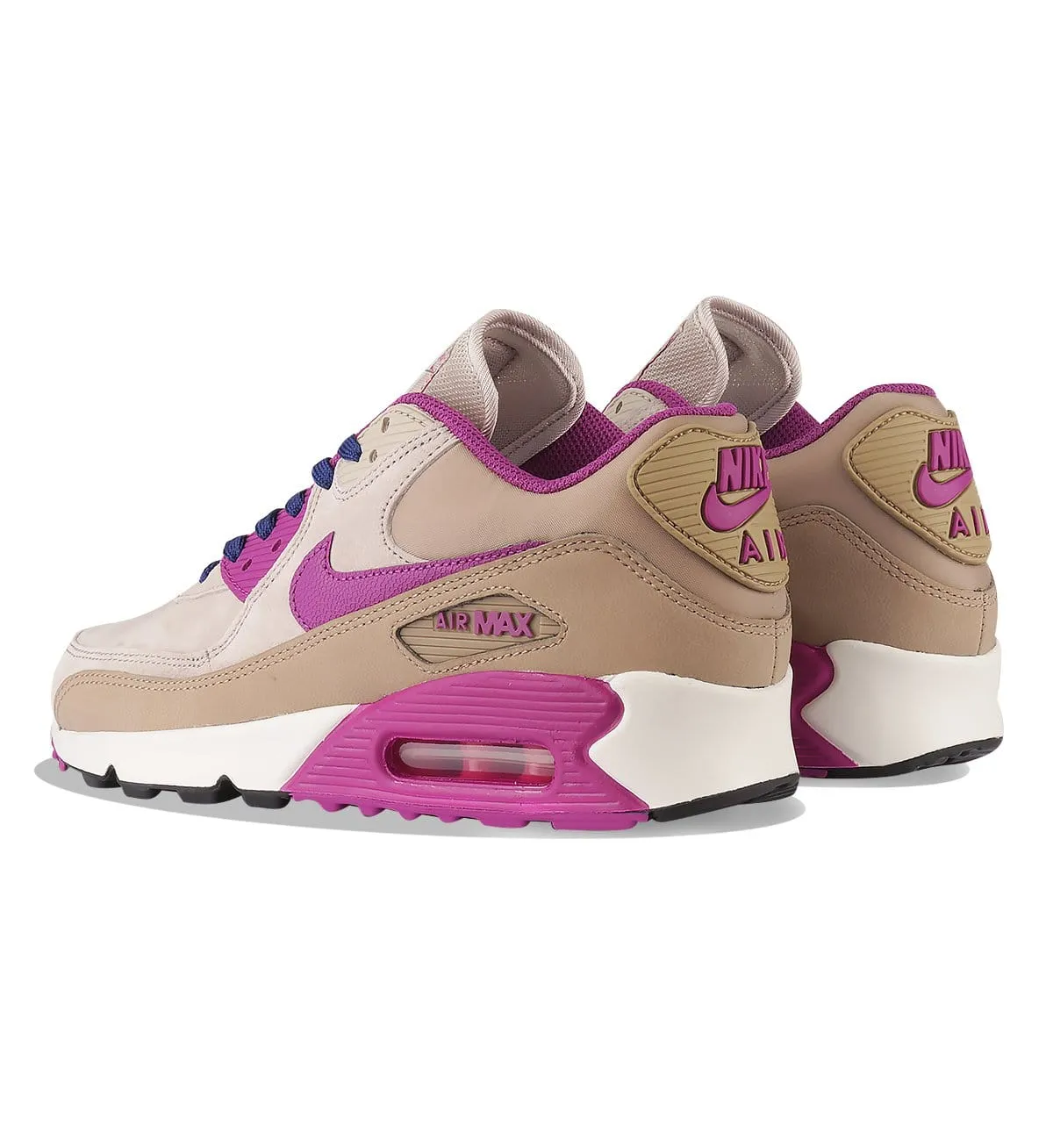 Nike WMNS Air Max 90 LTR Desert Cream - Purple Dusk Nike Air Max cushioned sneakers