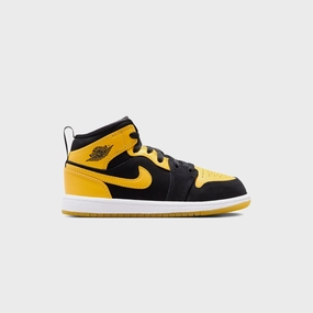 Nike Air Jordan 1 Mid Se - Black / White / Varsity Maize Retro basketball sneakers