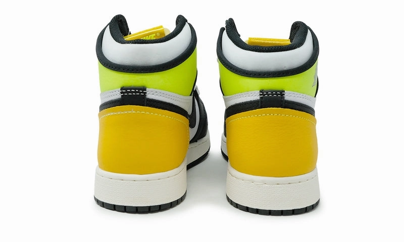 Nike Air Jordan 1 Retro High White Black Volt University Gold 555088-118 Heritage-inspired daily shoes