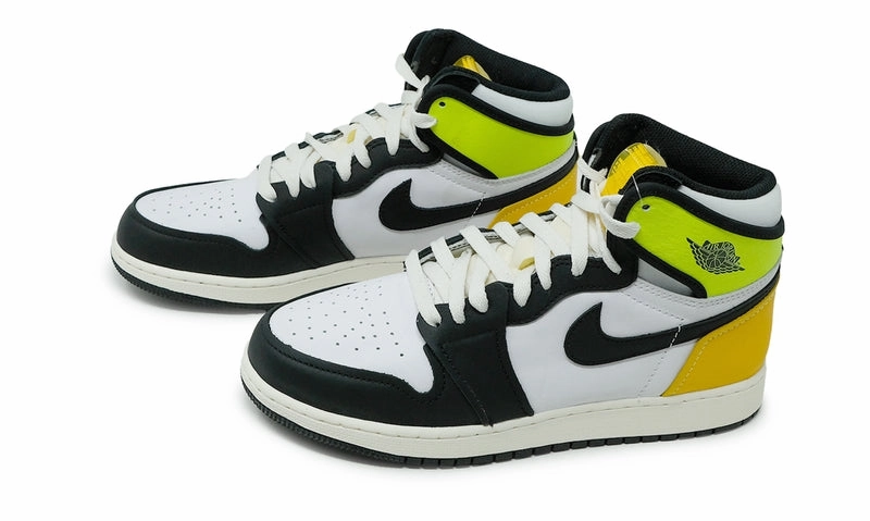 Nike Air Jordan 1 Retro High White Black Volt University Gold 555088-118 Heritage-inspired daily shoes