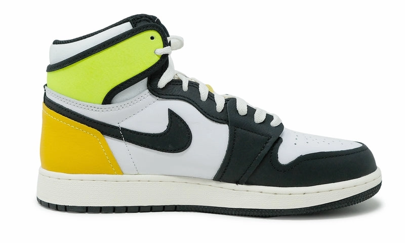 Nike Air Jordan 1 Retro High White Black Volt University Gold 555088-118 Heritage-inspired daily shoes