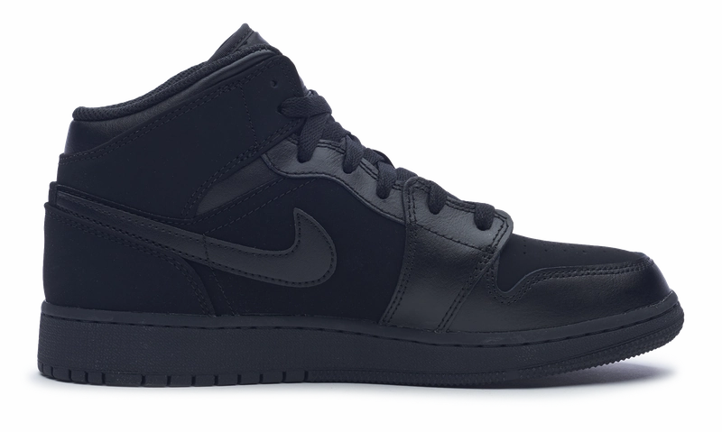 nike Air Jordan 1 Retro Mid GS 'Black Dark Grey' Heritage-inspired daily shoes