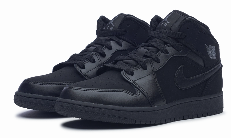 nike Air Jordan 1 Retro Mid GS 'Black Dark Grey' Heritage-inspired daily shoes